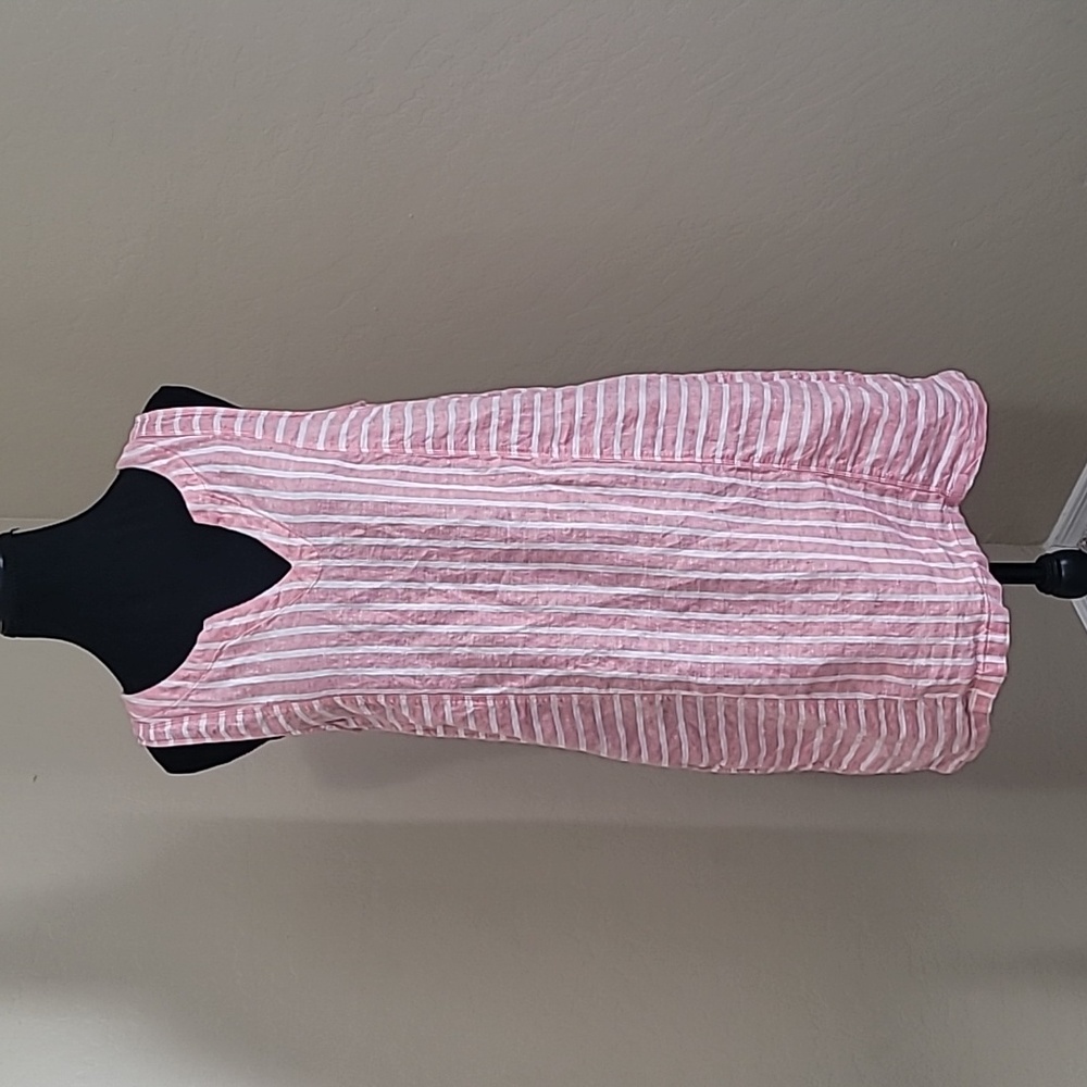 Sigrid Olsen 100% Linen Striped Sleeveless Dress Size Large